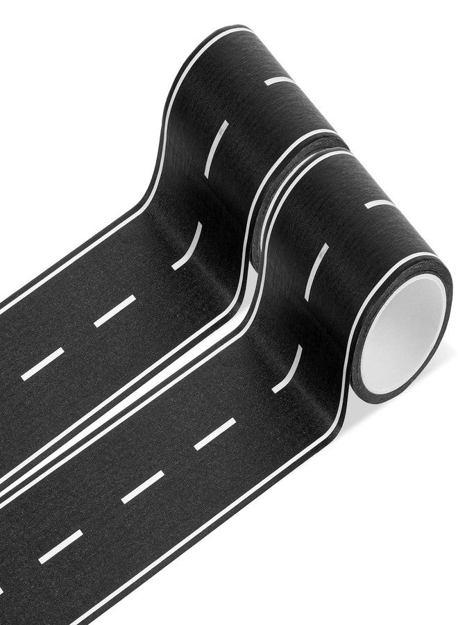 WJIAAA Black Roadway Track Tape, Black Residue Free Road Car Track Road Tape for Mini Car for Birthday Party Racing Party Decoration 2 Pack 32.8 - Image 1